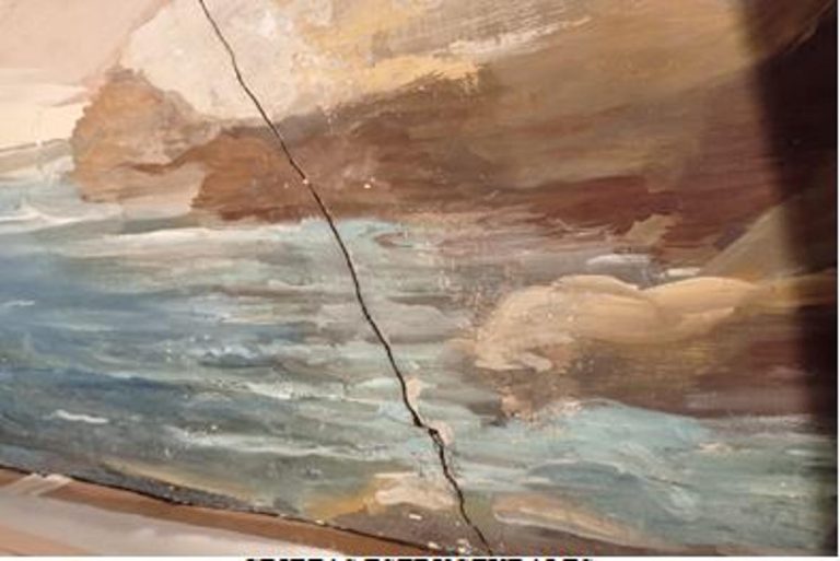 Bóveda de la Sala de Compañía (Casa del Labrador, Aranjuez) — Detalle de estado inicial: grieta estructural | El Barco